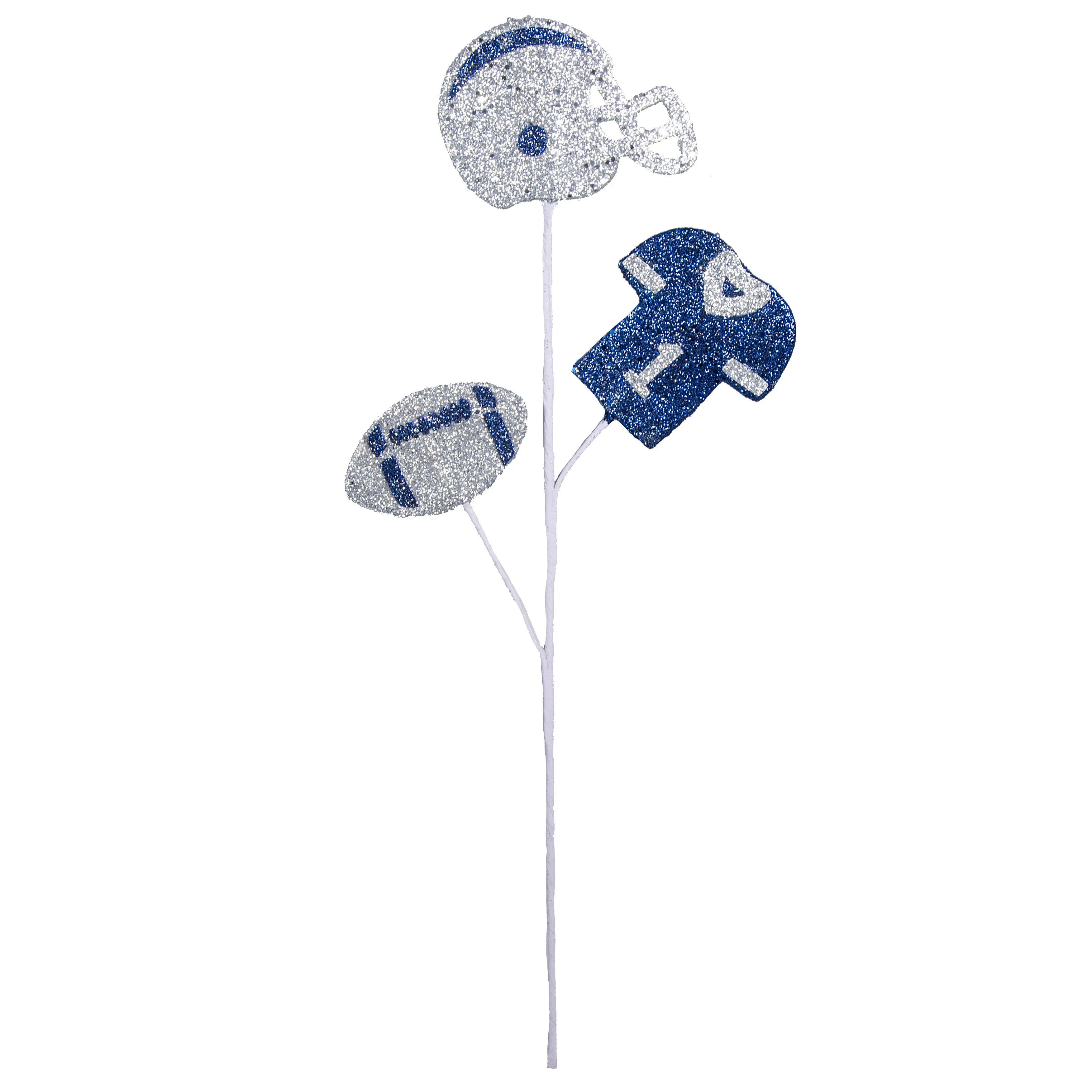 24" Glitter Helmet, Jersey, Football Pick: Navy Blue & Silver