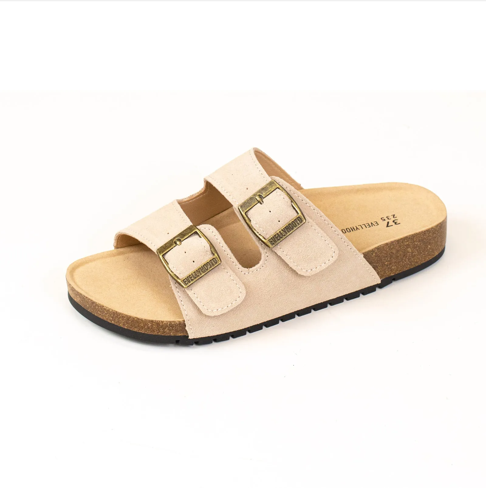 #8333 Open Toe Suede Double Buckle Sandals