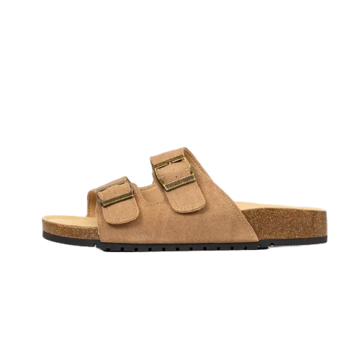 #8333 Open Toe Suede Double Buckle Sandals