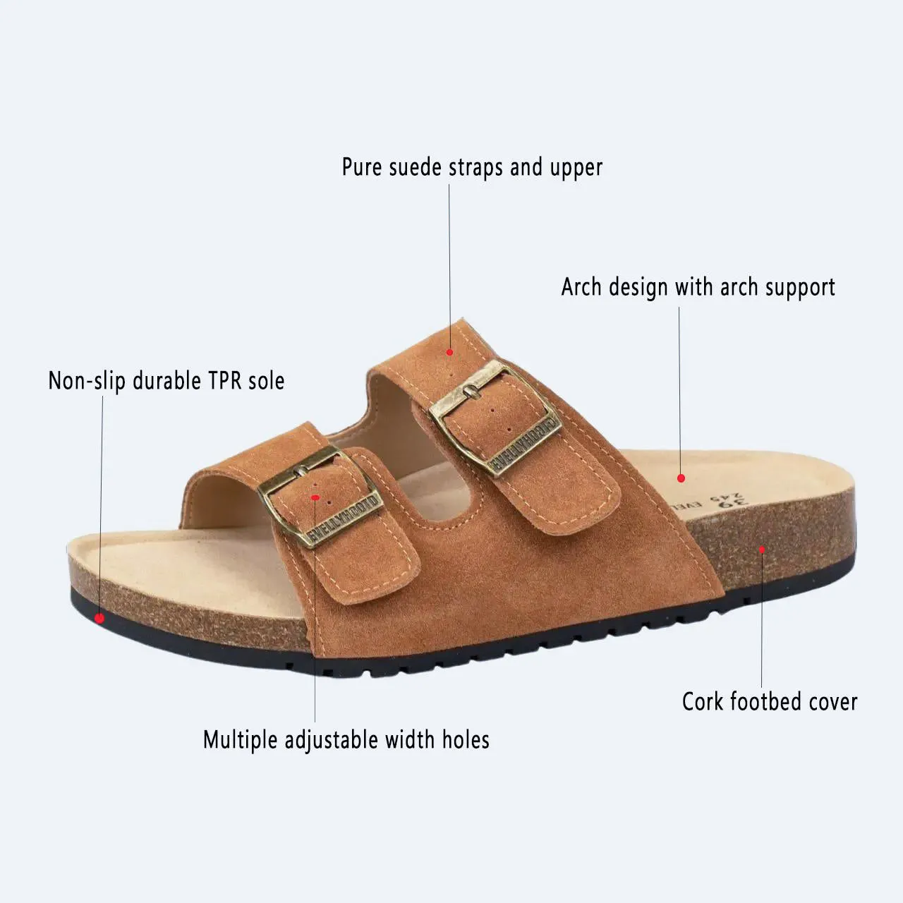 #8333 Open Toe Suede Double Buckle Sandals