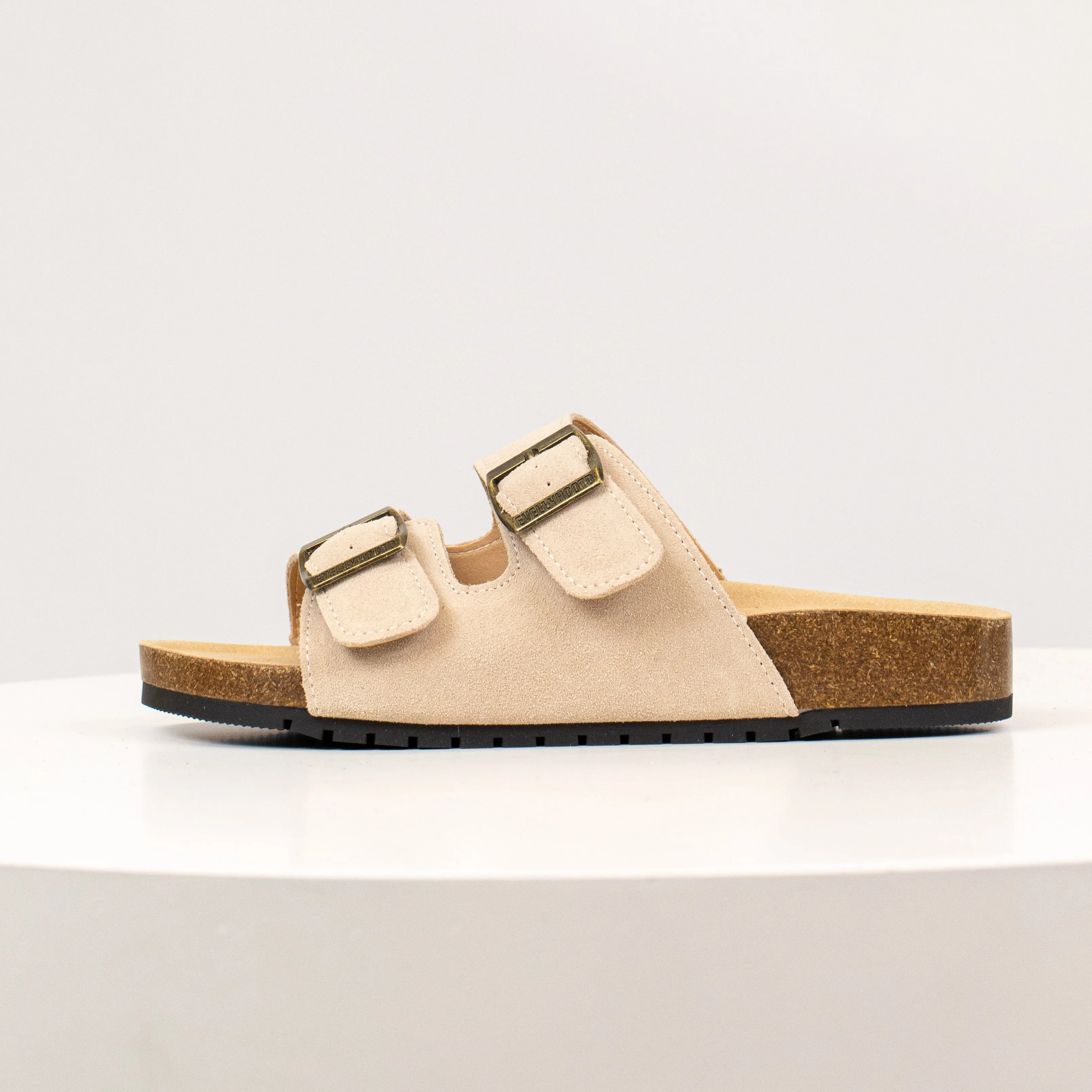 #8333 Open Toe Suede Double Buckle Sandals