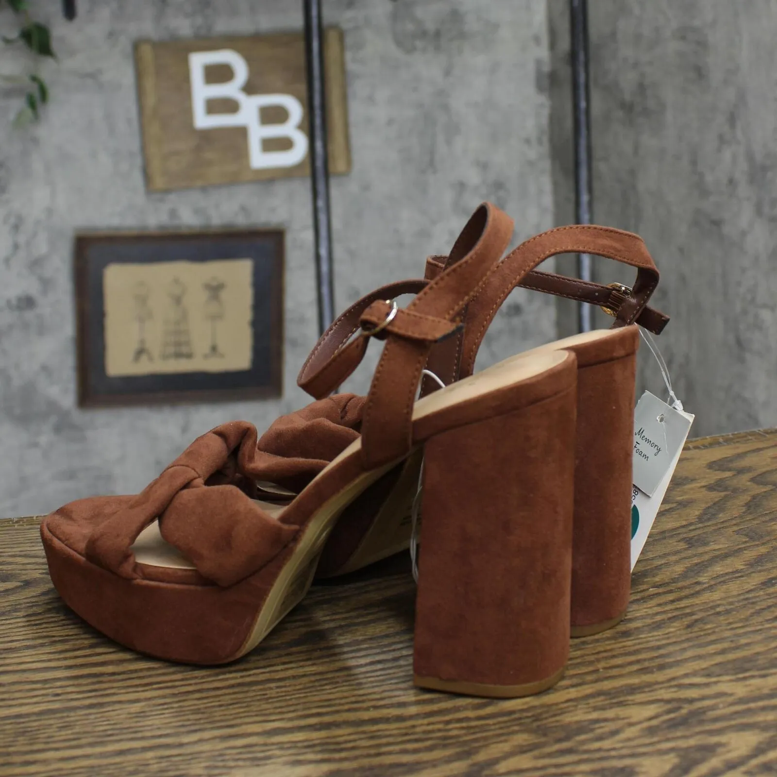A New Day Womens Riah Platform Heels with Memory Foam Insole 88075194 Brown 9M