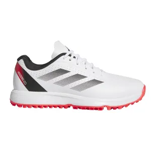 adidas Adizero ZG Spikeless Junior Golf Shoes - Cloud White/Core Black/Lucid Red