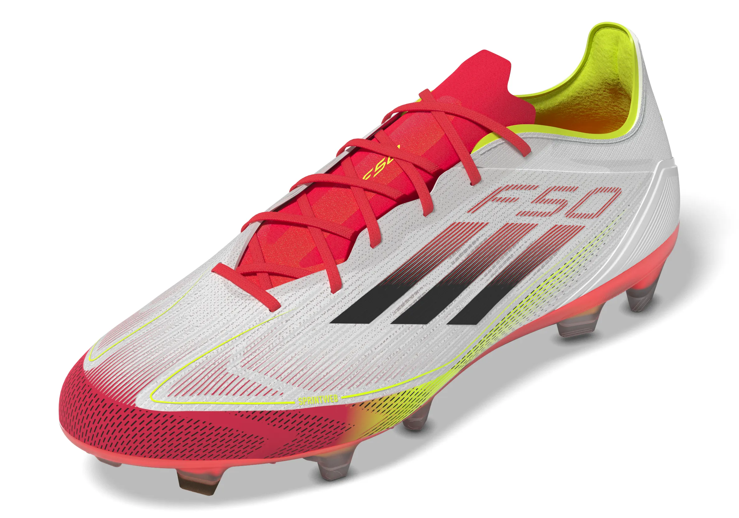 Adidas F50 Pro FG Boots - White/Black/Yellow