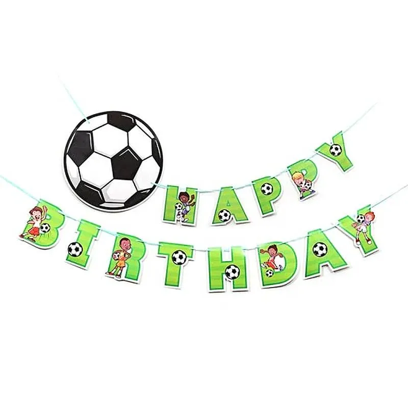 Banner Happy Birthday Football Green ( Large 2 Feet Football )