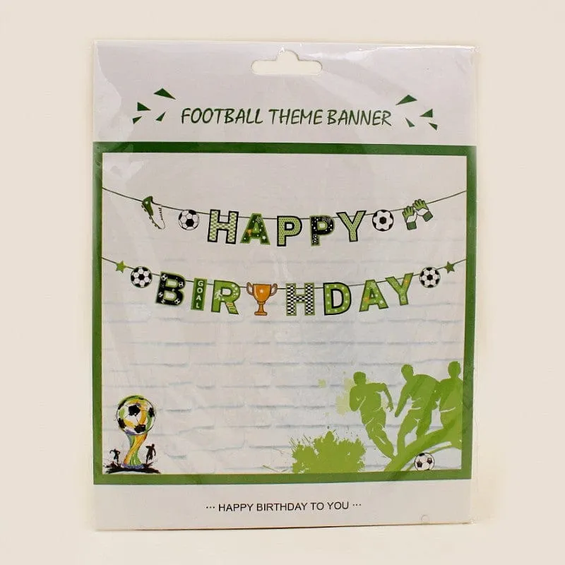 Banner Happy Birthday Football Green ( Large 2 Feet Football )