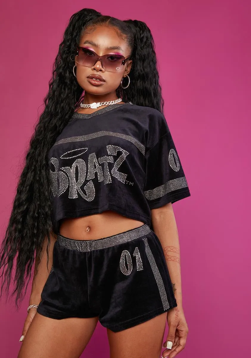 Be Your Motivation Velour Crop Top