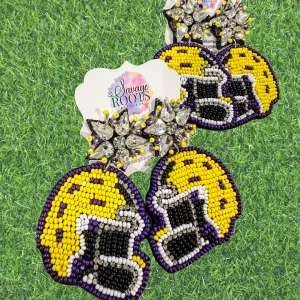 Bling Football Helmet Earrings