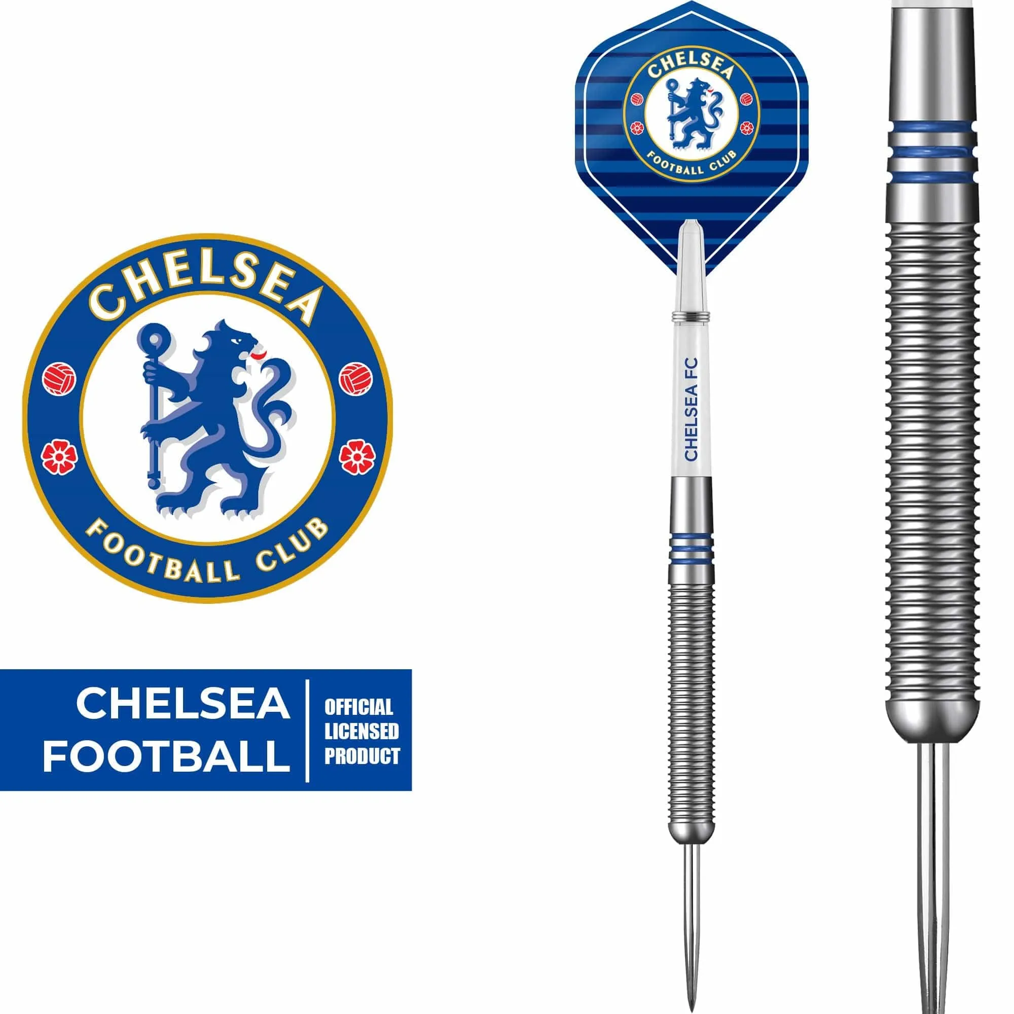 Chelsea Football Darts - Steel Tip Tungsten - Official Licensed - Chelsea FC - 24g