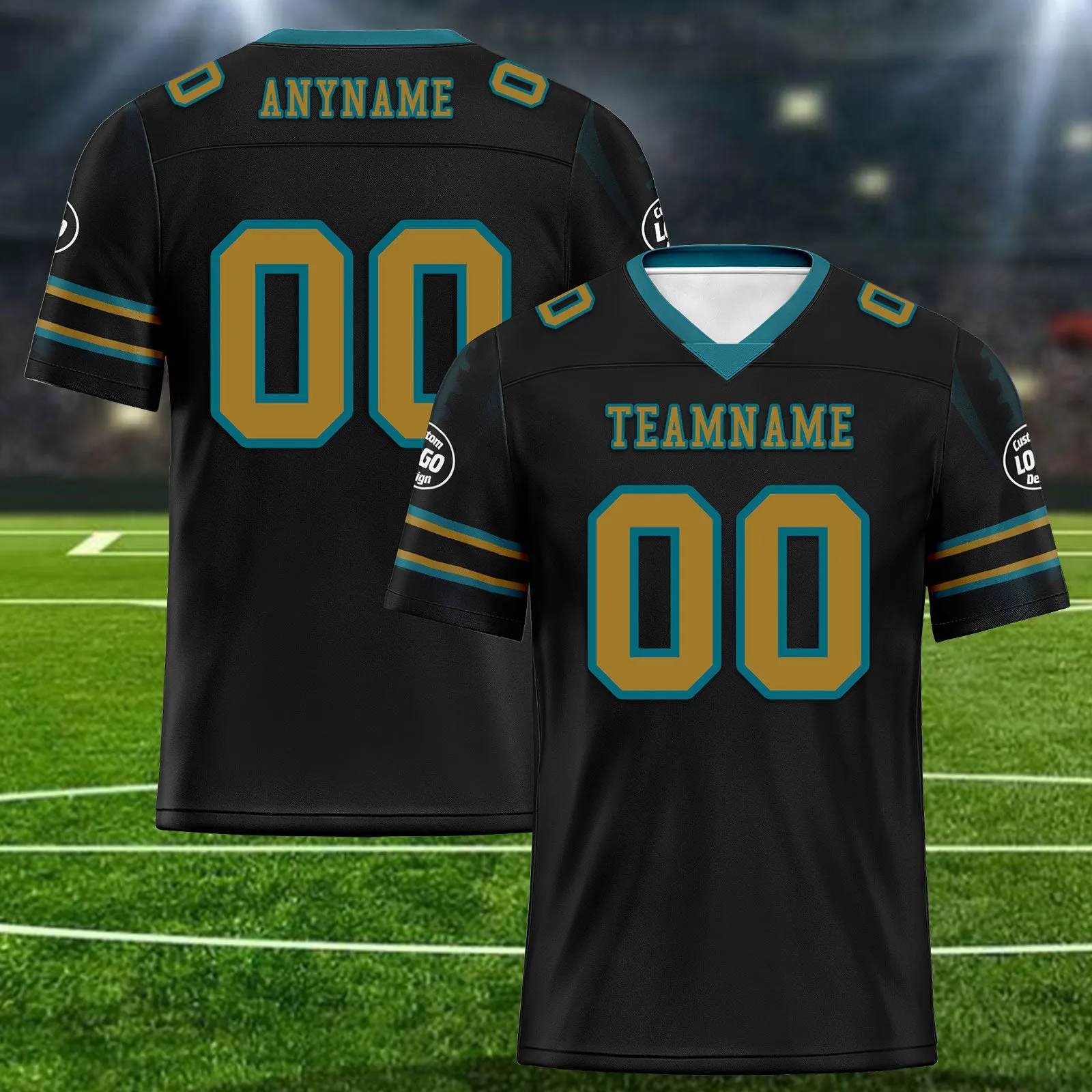 Custom Black Jacksonville Personalized Authentic Football Jersey FBJ02-D025033-17