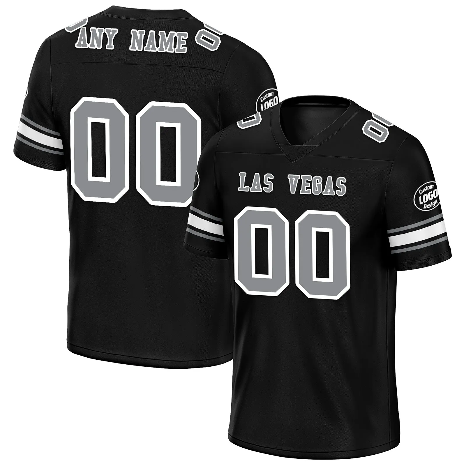 Custom Black Las Vegas Personalized Authentic Football Jersey FBJ02-D020256-23