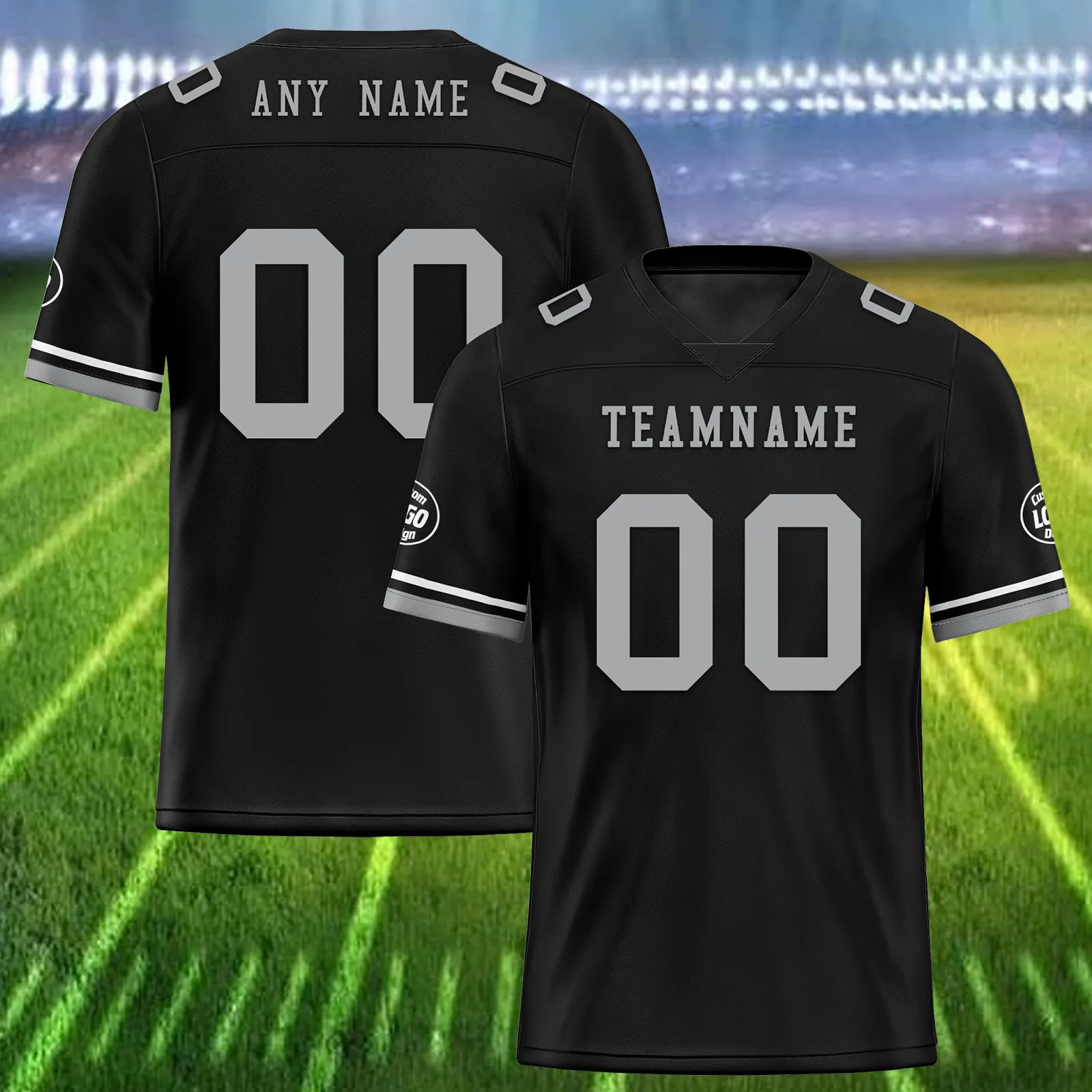 Custom Black Las Vegas Personalized Authentic Football Jersey FBJ02-D020263-20