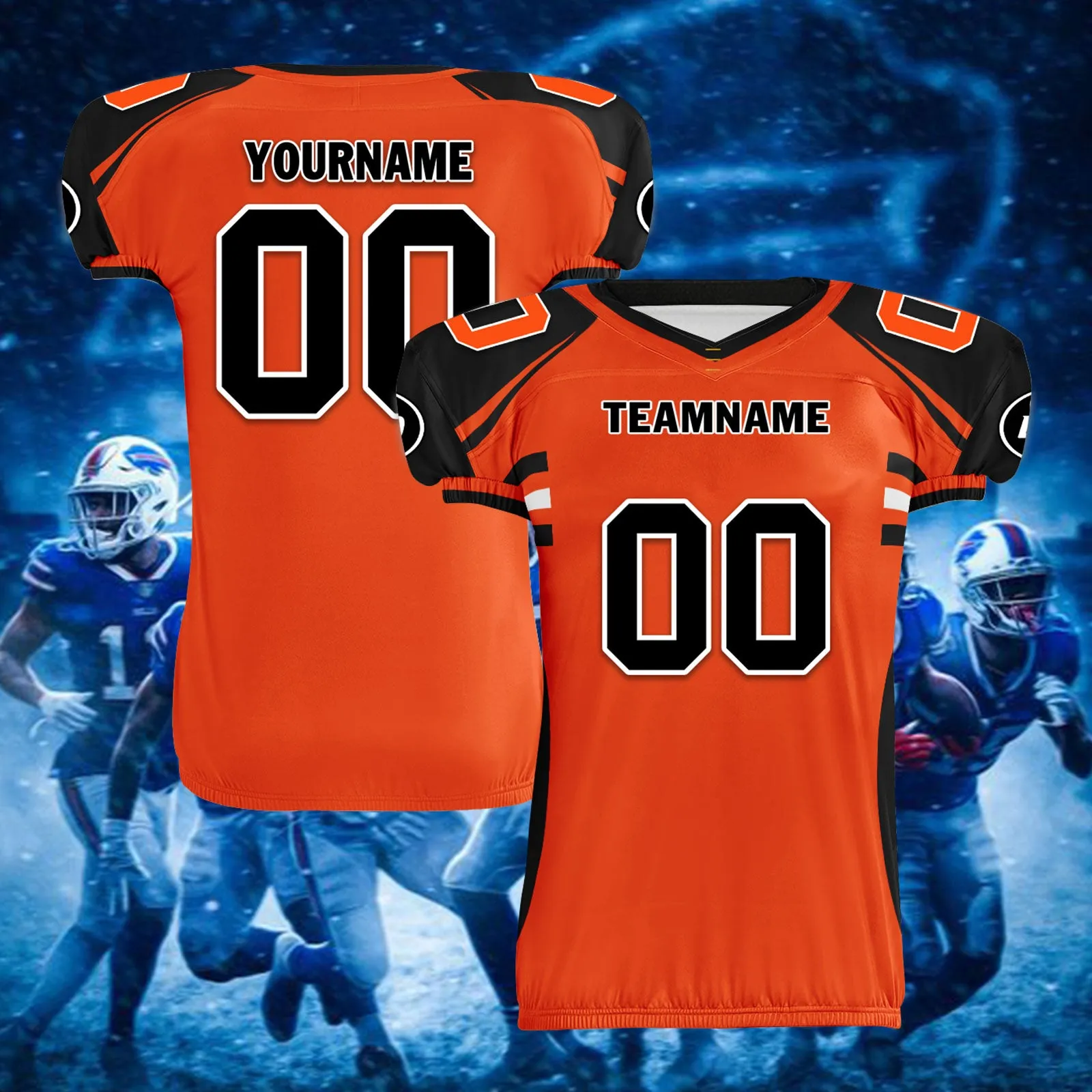 Custom Black Orange Ohio High-Performance American Football Jersey FBJ06-D023001-6