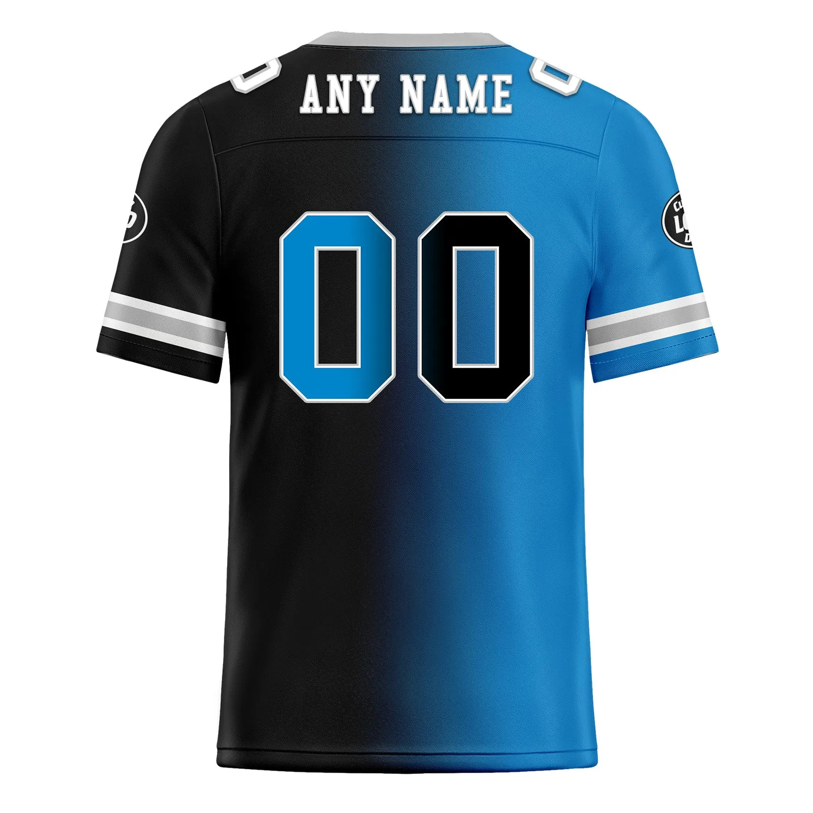 Custom Blue Black North Carolina Personalized Authentic Football Jersey FBJ02-D028017-3
