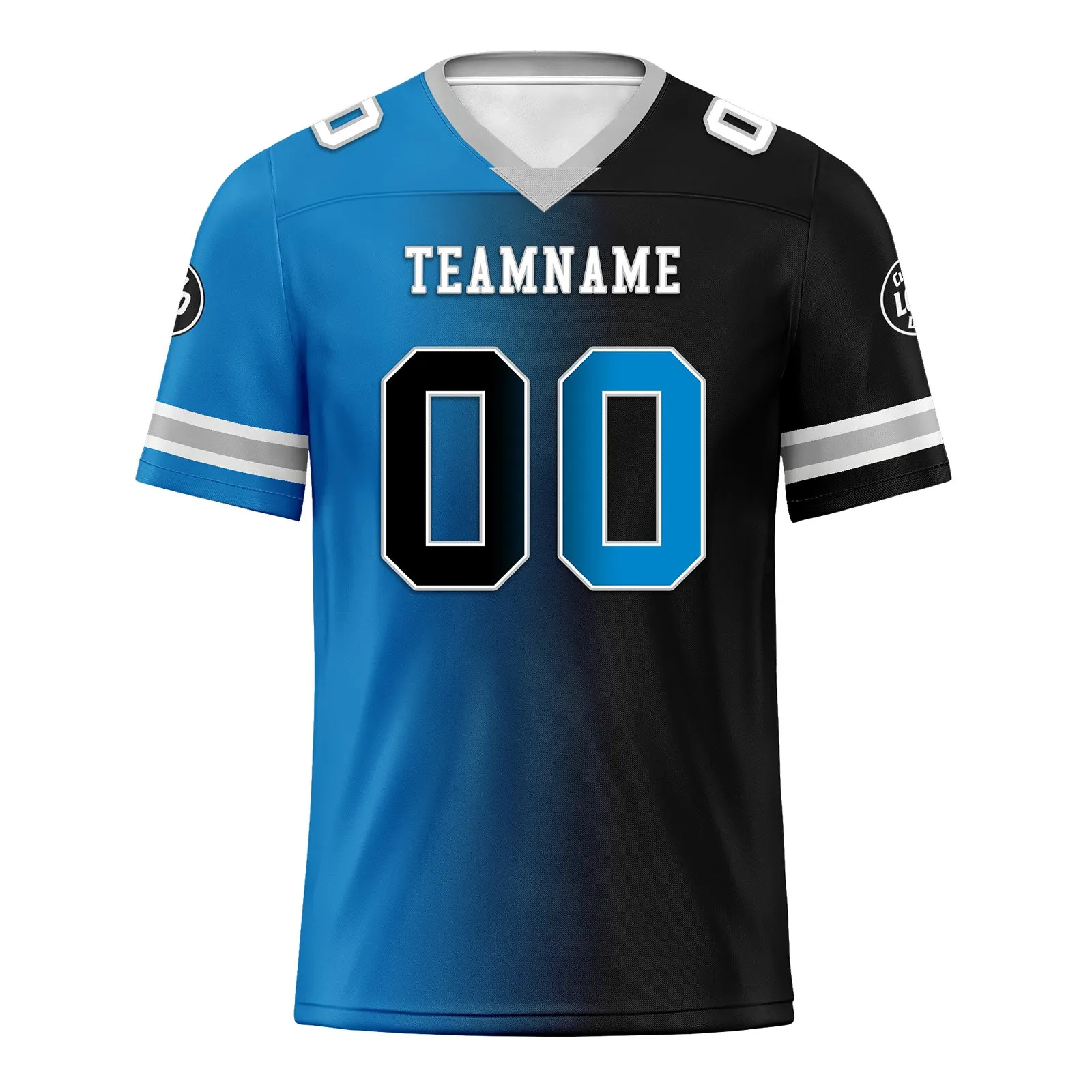 Custom Blue Black North Carolina Personalized Authentic Football Jersey FBJ02-D028017-3