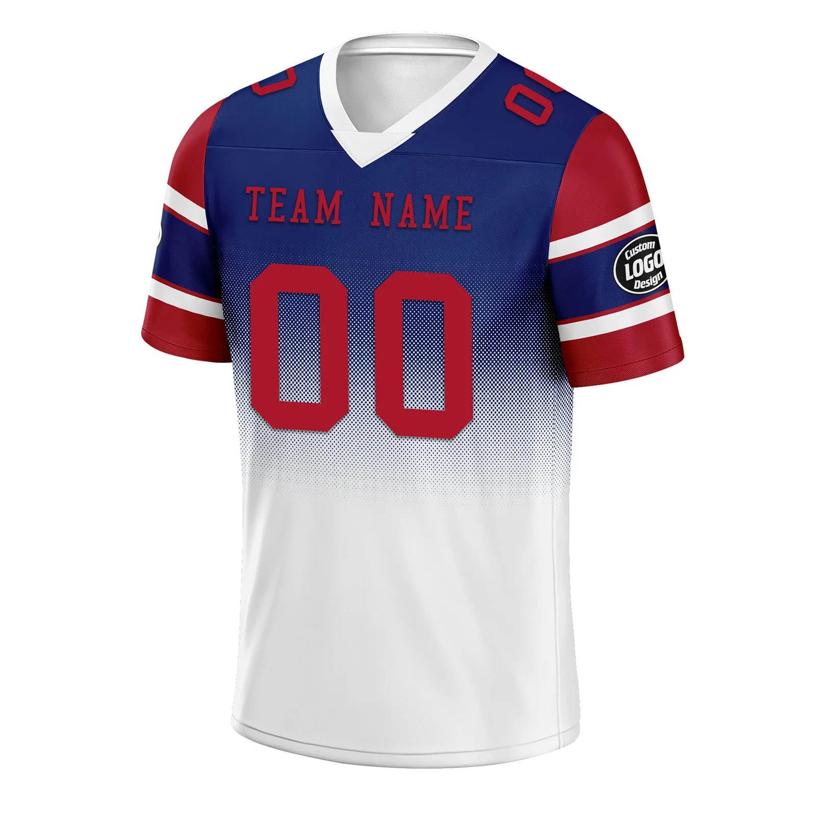 Custom Blue White New York Personalized Authentic Football Jersey FBJ02-D020249-21