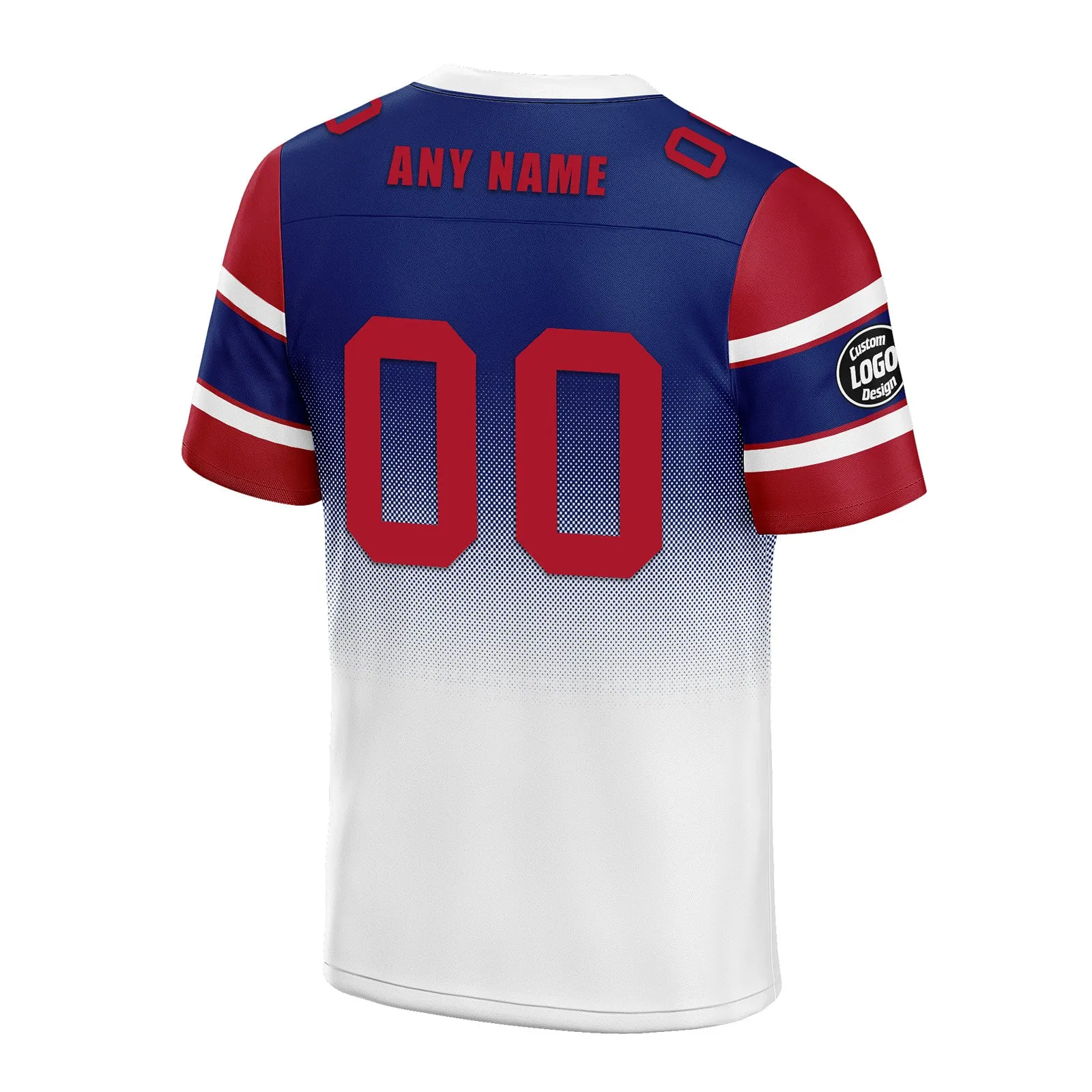 Custom Blue White New York Personalized Authentic Football Jersey FBJ02-D020249-21