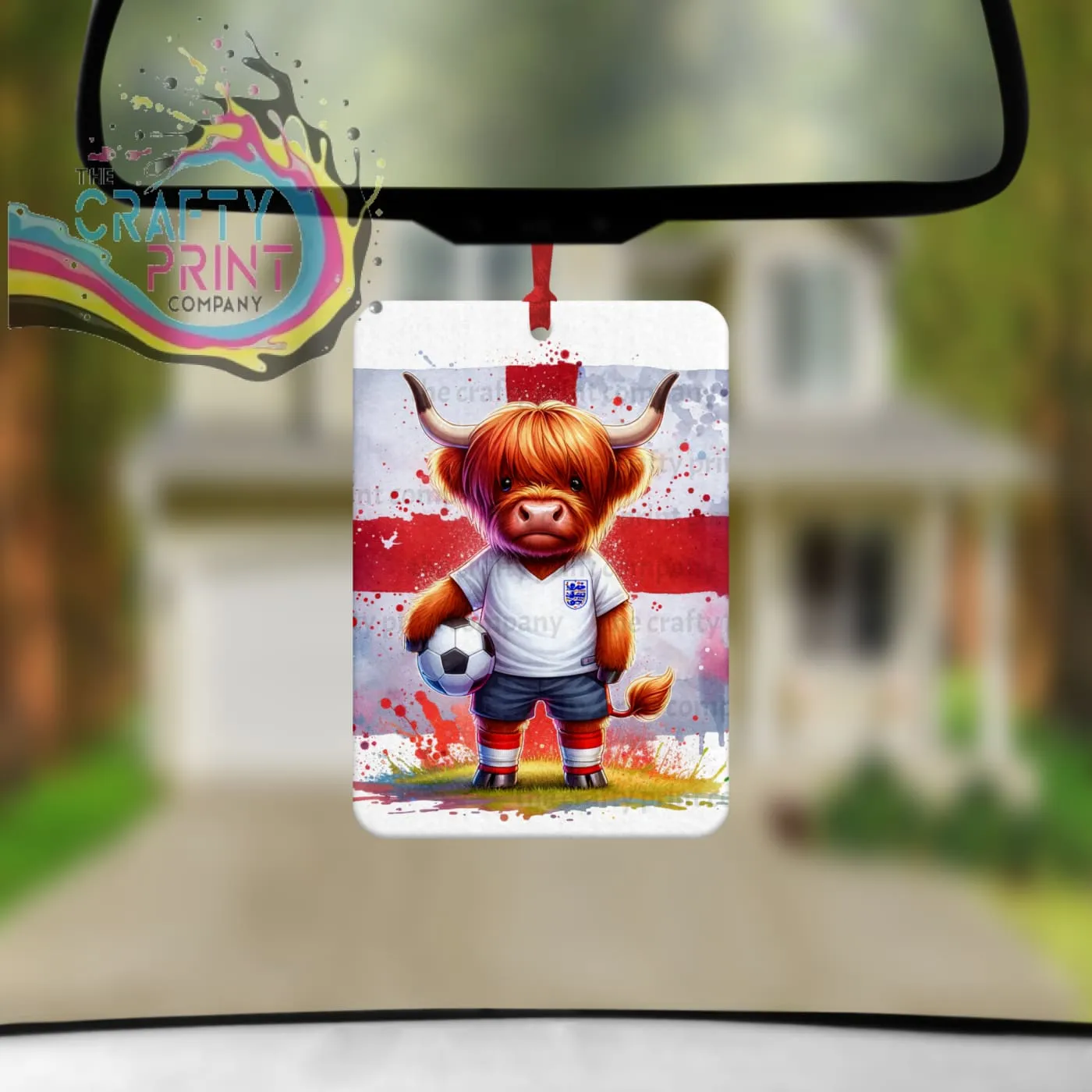 England Football Highland Cow Car Air Freshener
