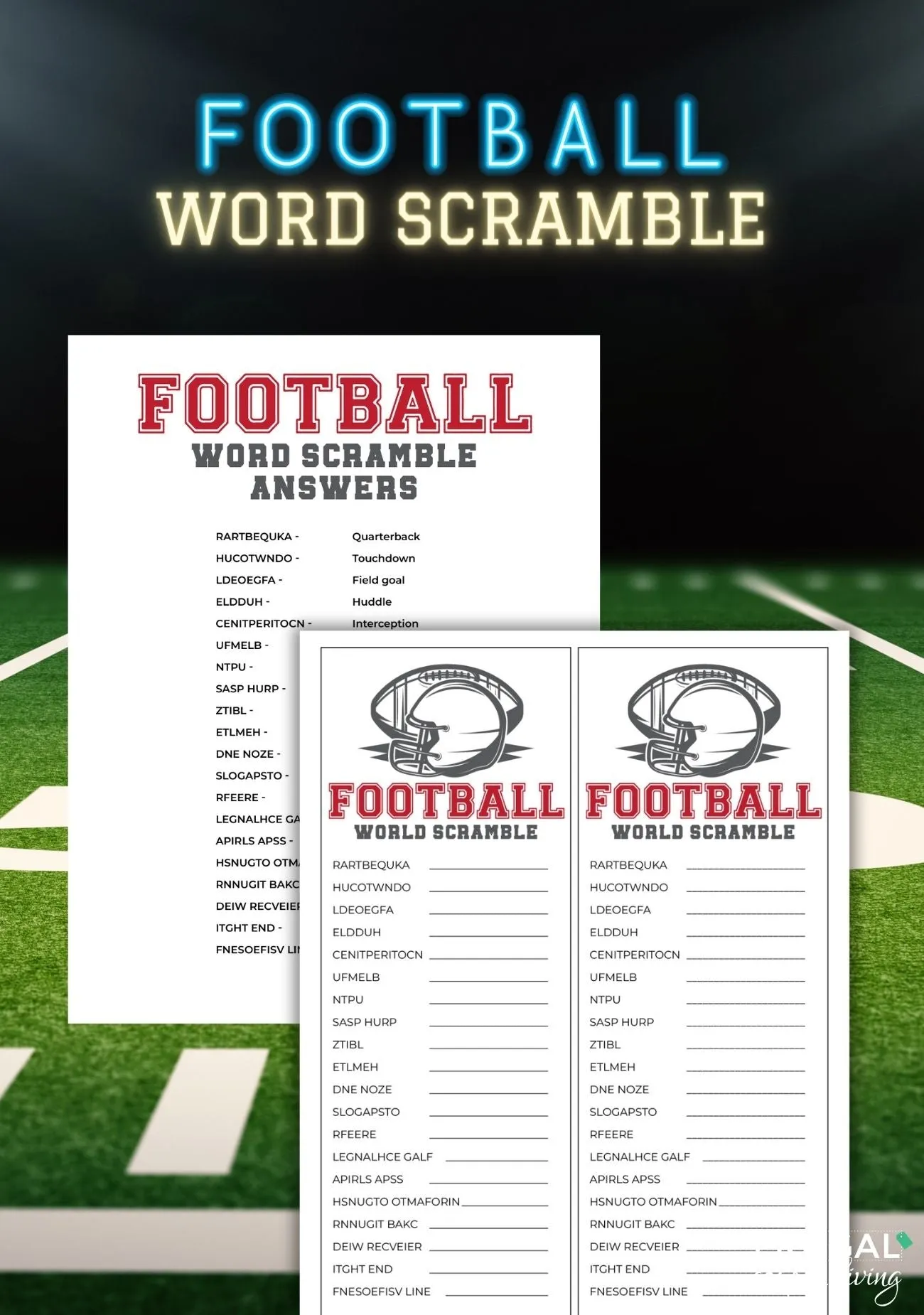 Football Party Games Set |  Charades, Bingo, 5-Second, More