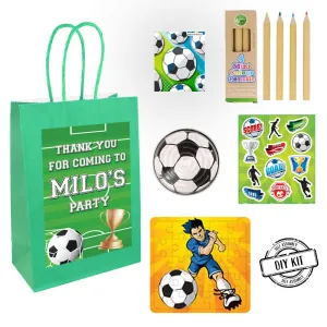 Football Personalised Party Bags - With Contents - Pack of 4