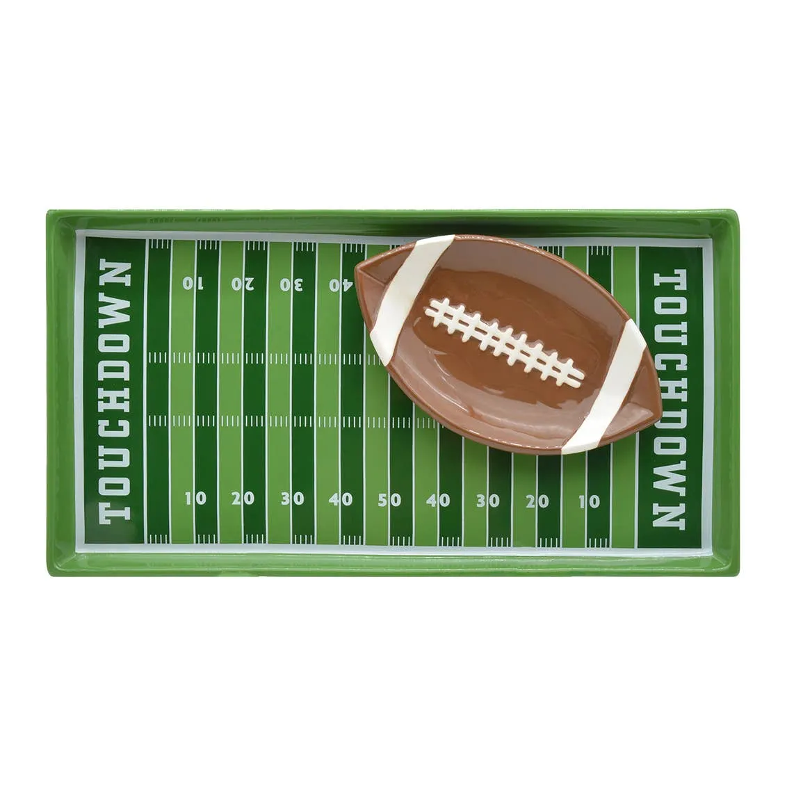Football Tray and Bowl Snack Serving Set
