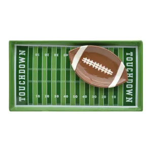 Football Tray and Bowl Snack Serving Set