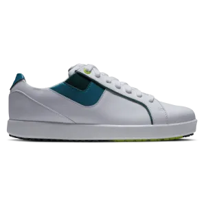 Footjoy Links Ladies Golf Shoes - White/Green/Blue