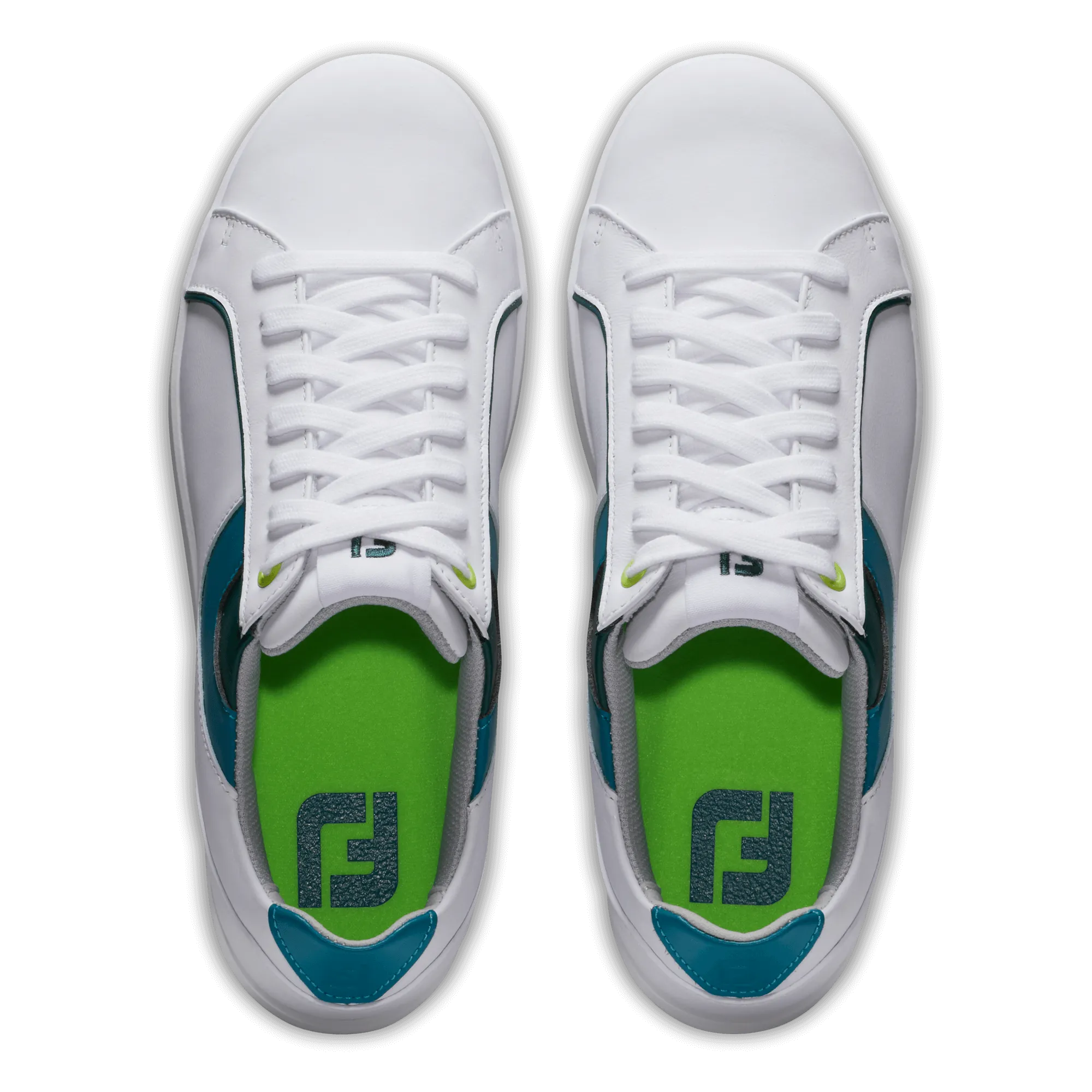 Footjoy Links Ladies Golf Shoes - White/Green/Blue