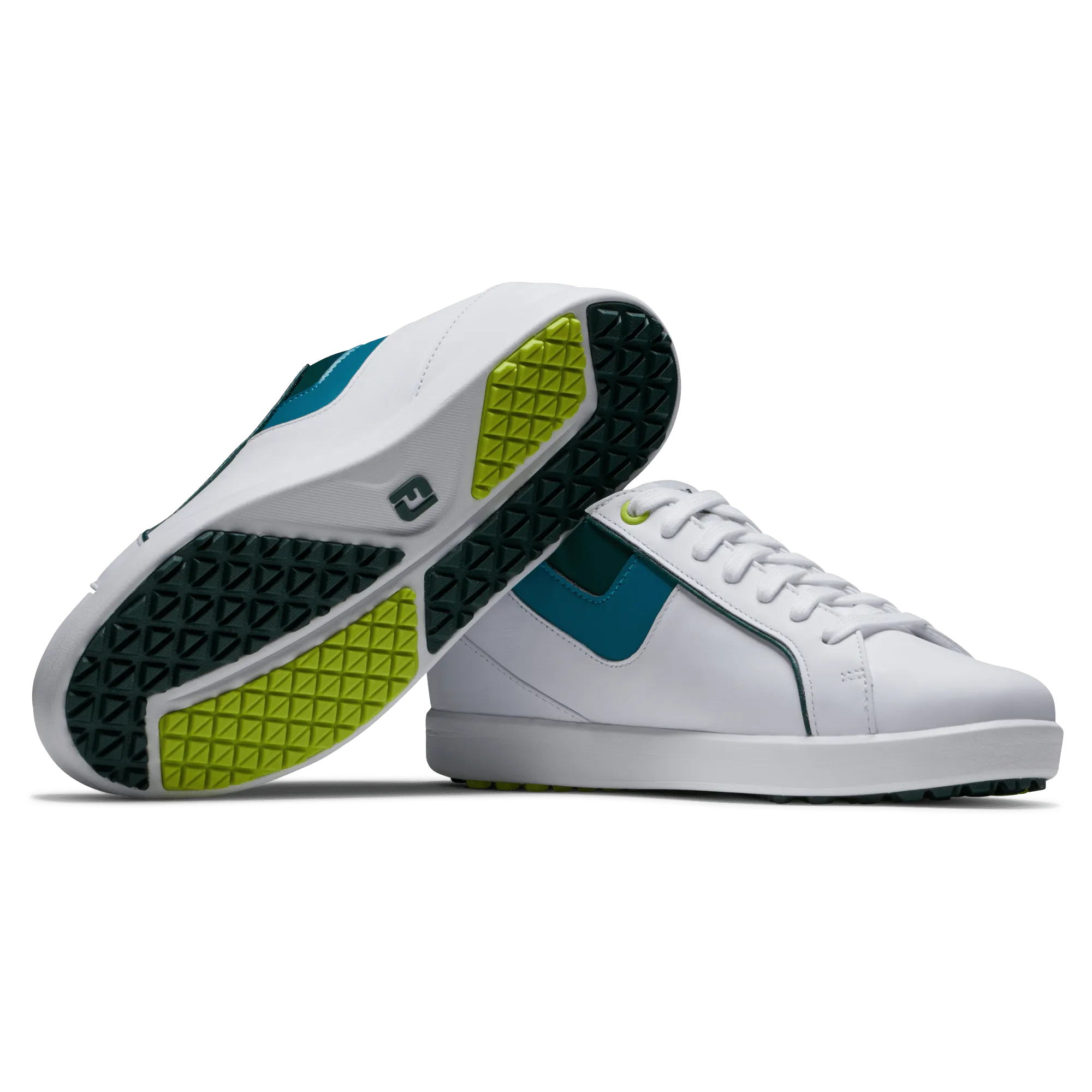 Footjoy Links Ladies Golf Shoes - White/Green/Blue