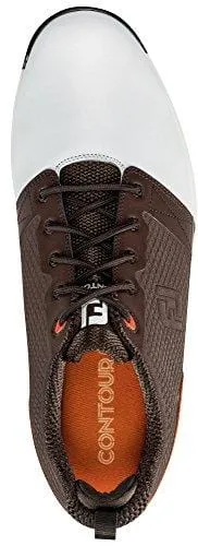 FootJoy Men's ContourFIT-Previous Season Style Golf Shoes White 11.5 W Brown, US