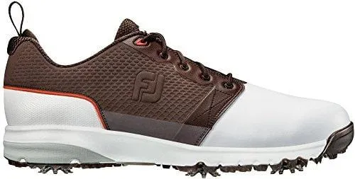 FootJoy Men's ContourFIT-Previous Season Style Golf Shoes White 11.5 W Brown, US
