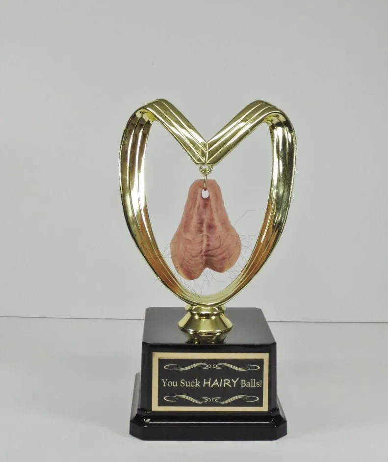 Funny Trophy Fantasy Football Loser Trophy You Suck Balls Last Place FFL Sacko Trophy You've Got Balls Adult Humor Gag Gift Testicle