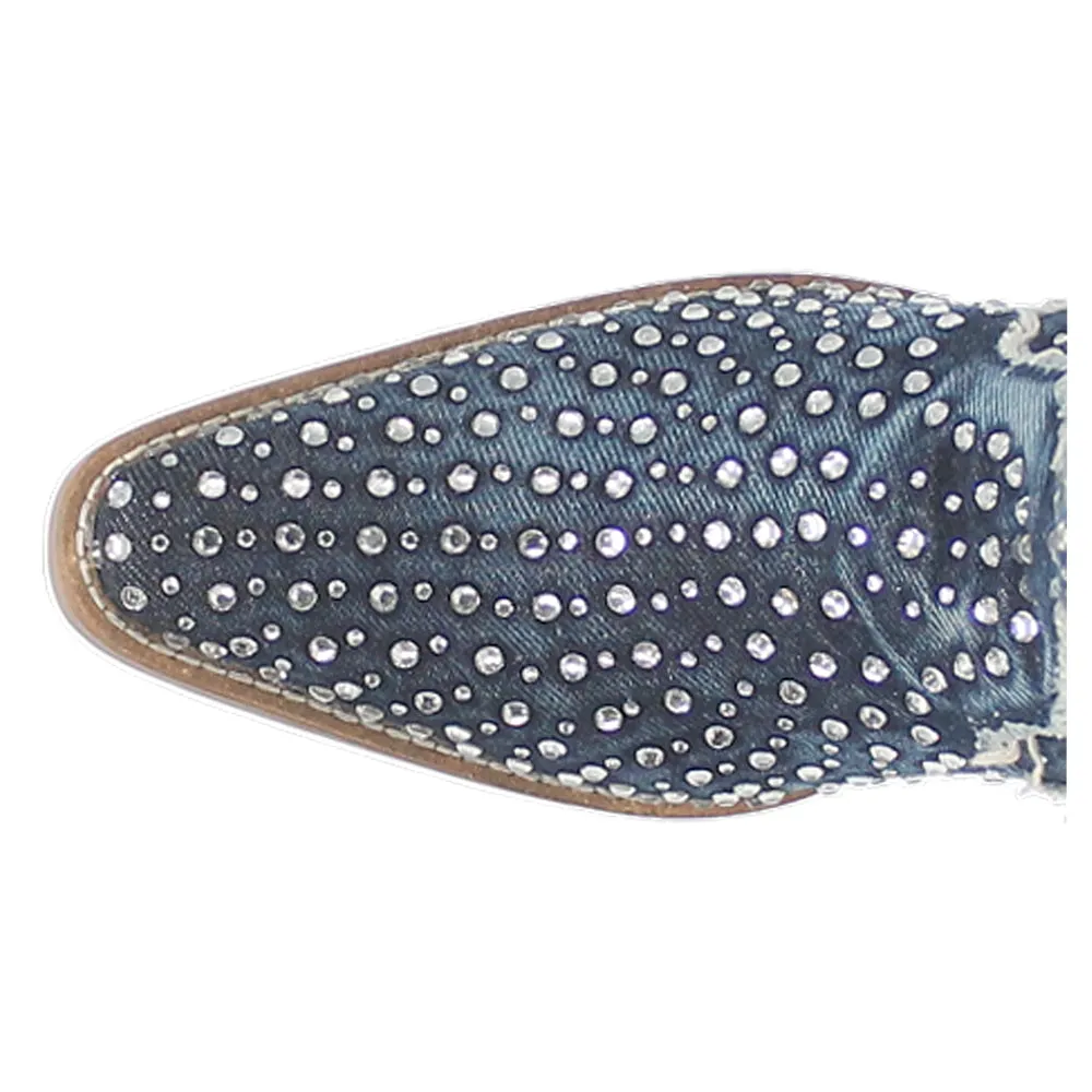 Honkytonk Honey Rhinestone Snip Toe Pull On Cowboy Boots