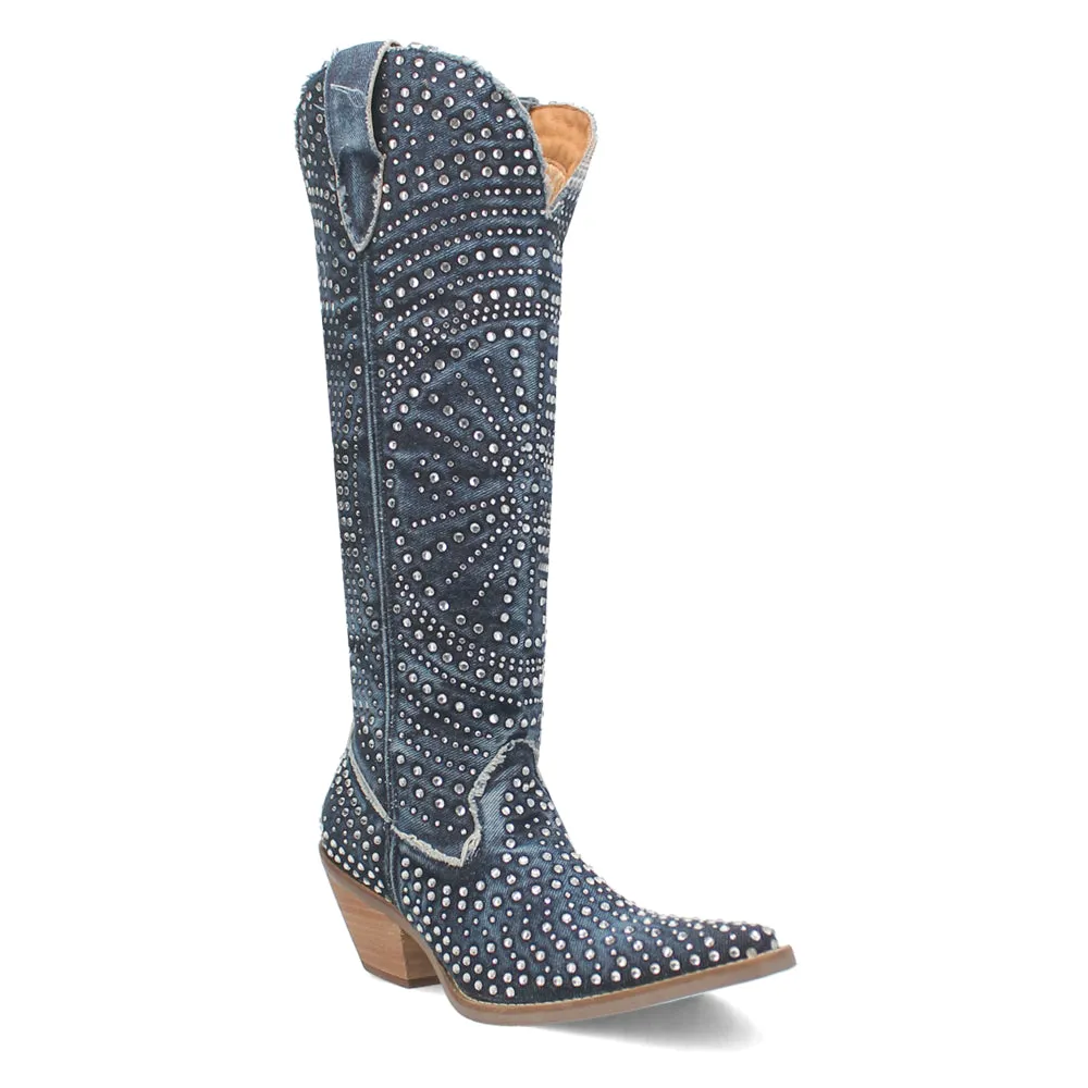 Honkytonk Honey Rhinestone Snip Toe Pull On Cowboy Boots