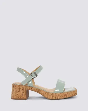 JUJU PLATFORM SANDALS MIST PATENT