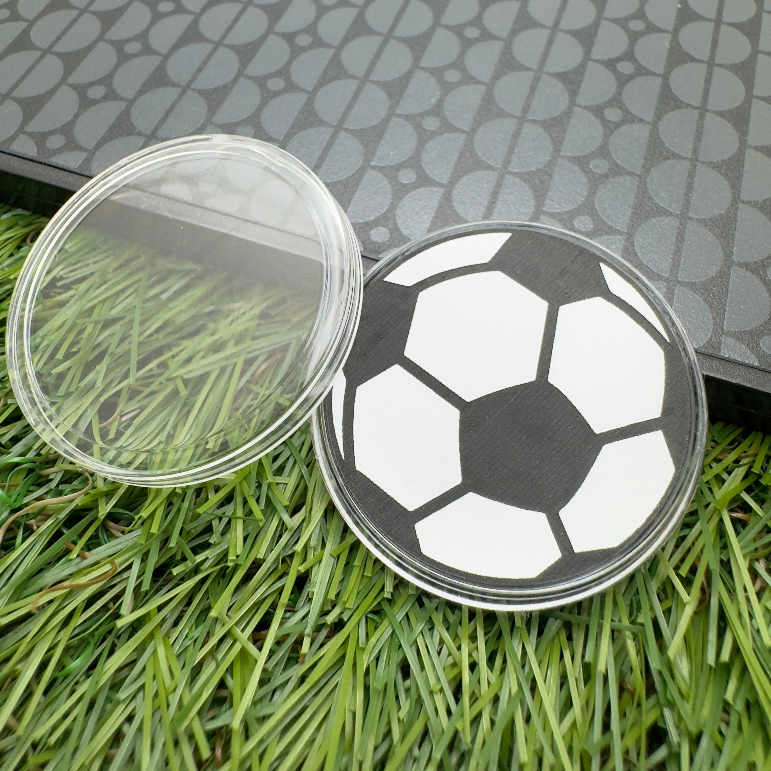 Personalised Football Coin Custom Token with Name and Number in Coin Capsule Football keepsake with Soccer Card