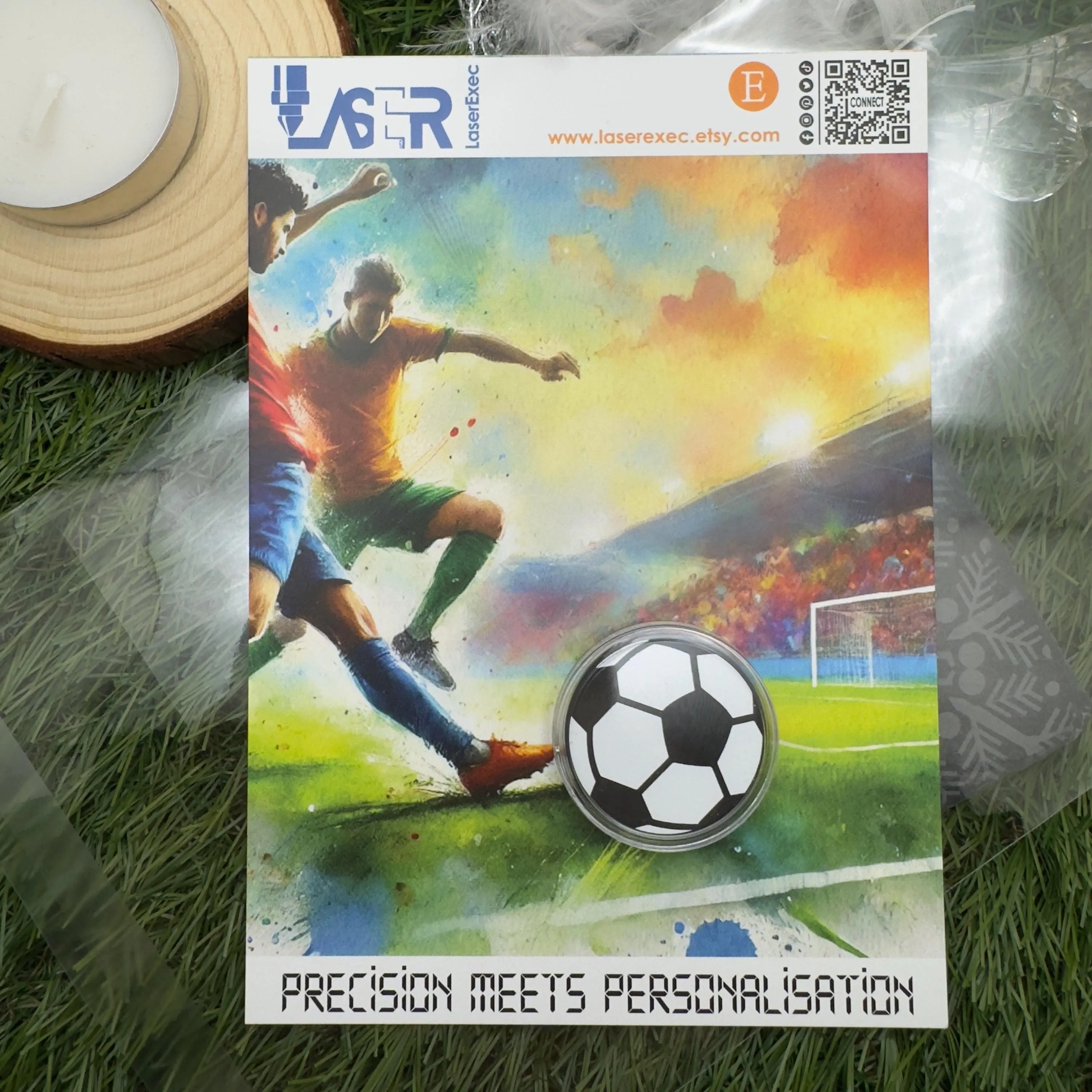 Personalised Football Coin Custom Token with Name and Number in Coin Capsule Football keepsake with Soccer Card