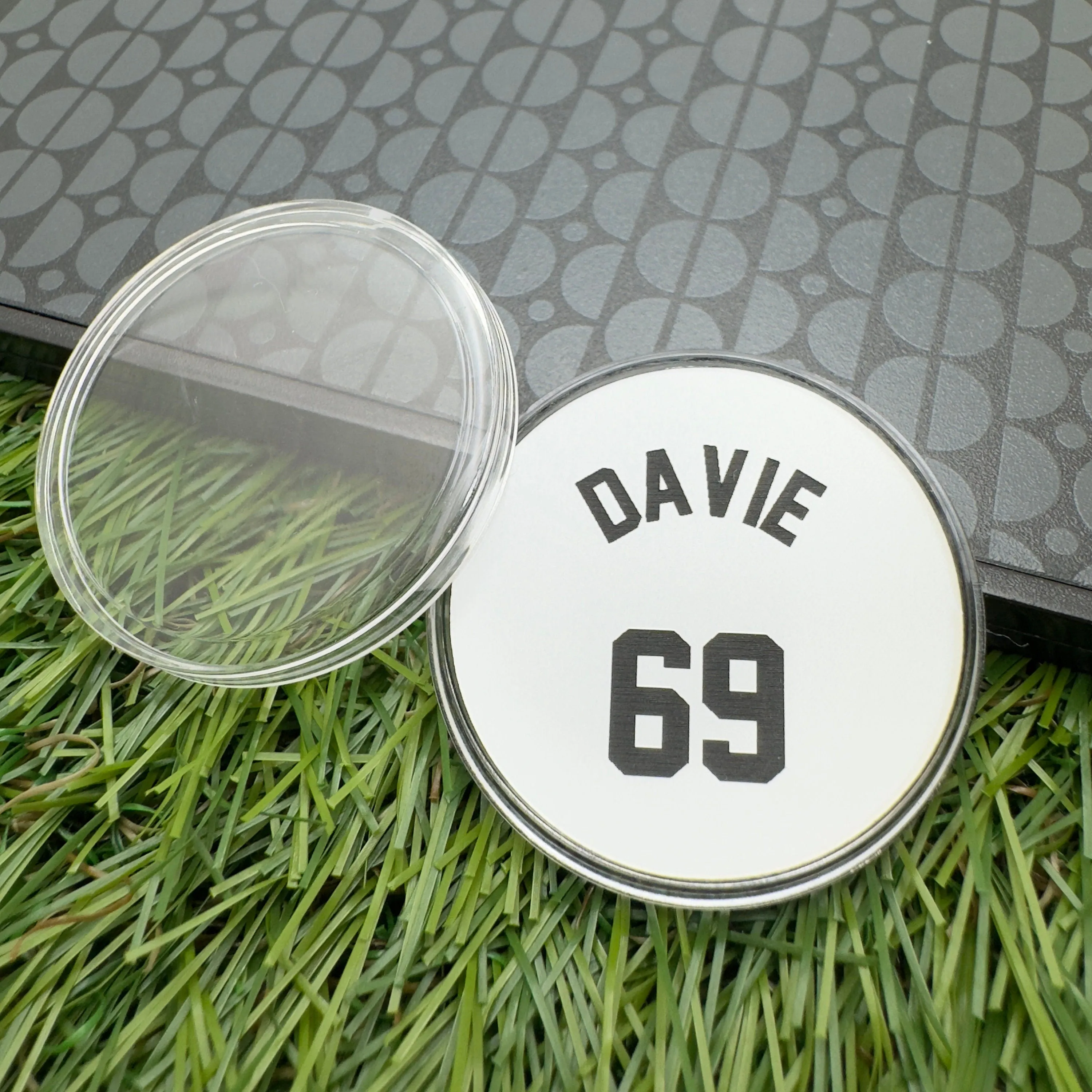 Personalised Football Coin Custom Token with Name and Number in Coin Capsule Football keepsake with Soccer Card