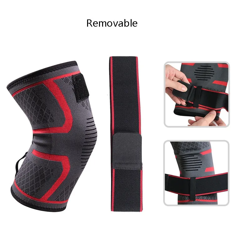 Pressurized Tape Knit Sports Knee Pad, Specification: XXL (Black)