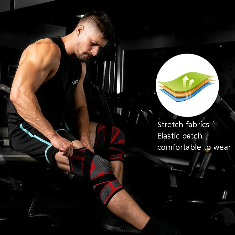 Pressurized Tape Knit Sports Knee Pad, Specification: XXL (Black)