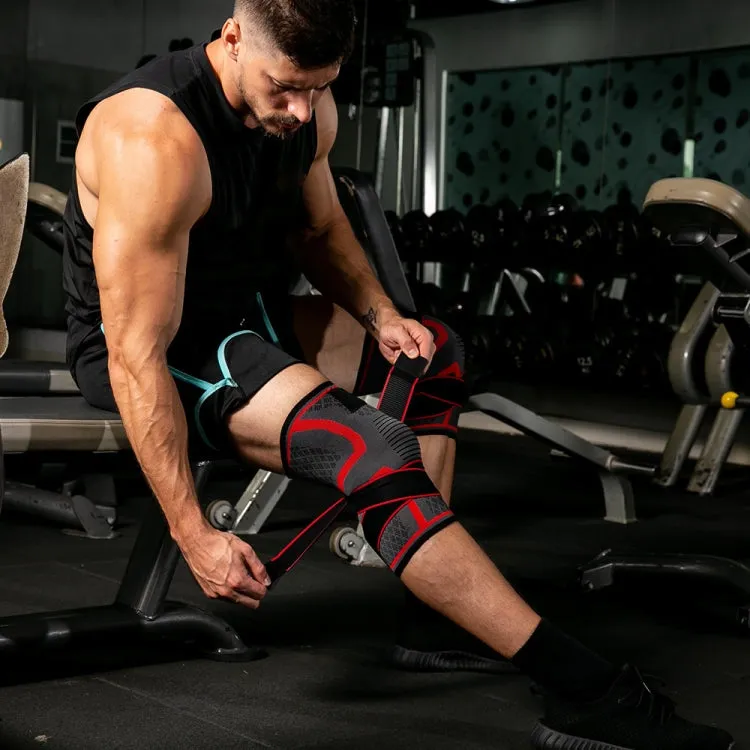 Pressurized Tape Knit Sports Knee Pad, Specification: XXL (Black)