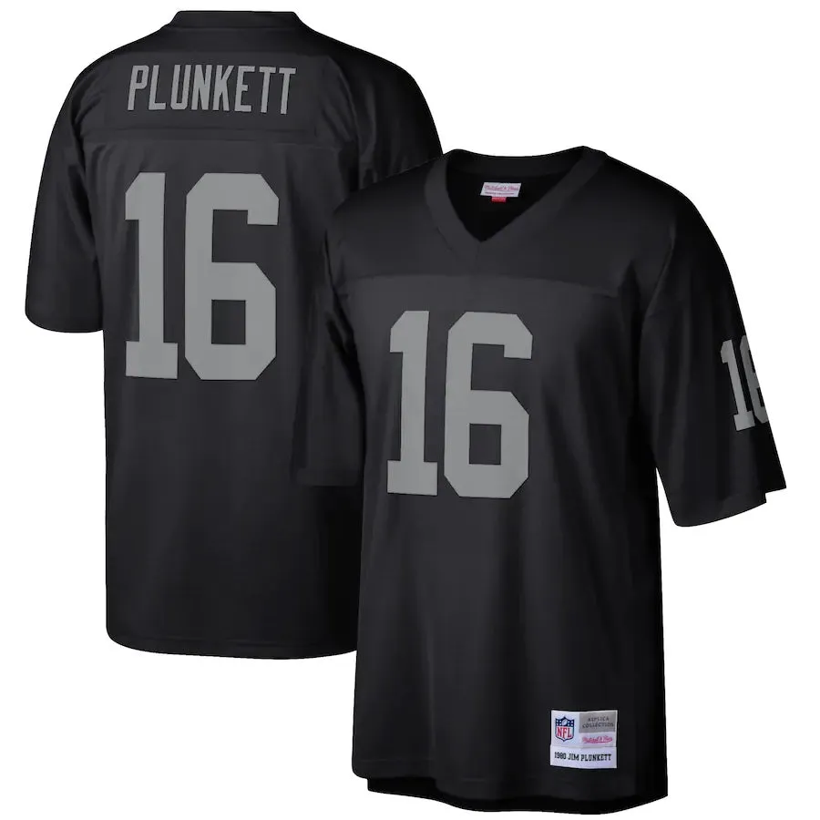 Raiders Jim Plunkett #16 Throwback Legacy Jersey - Black ***
