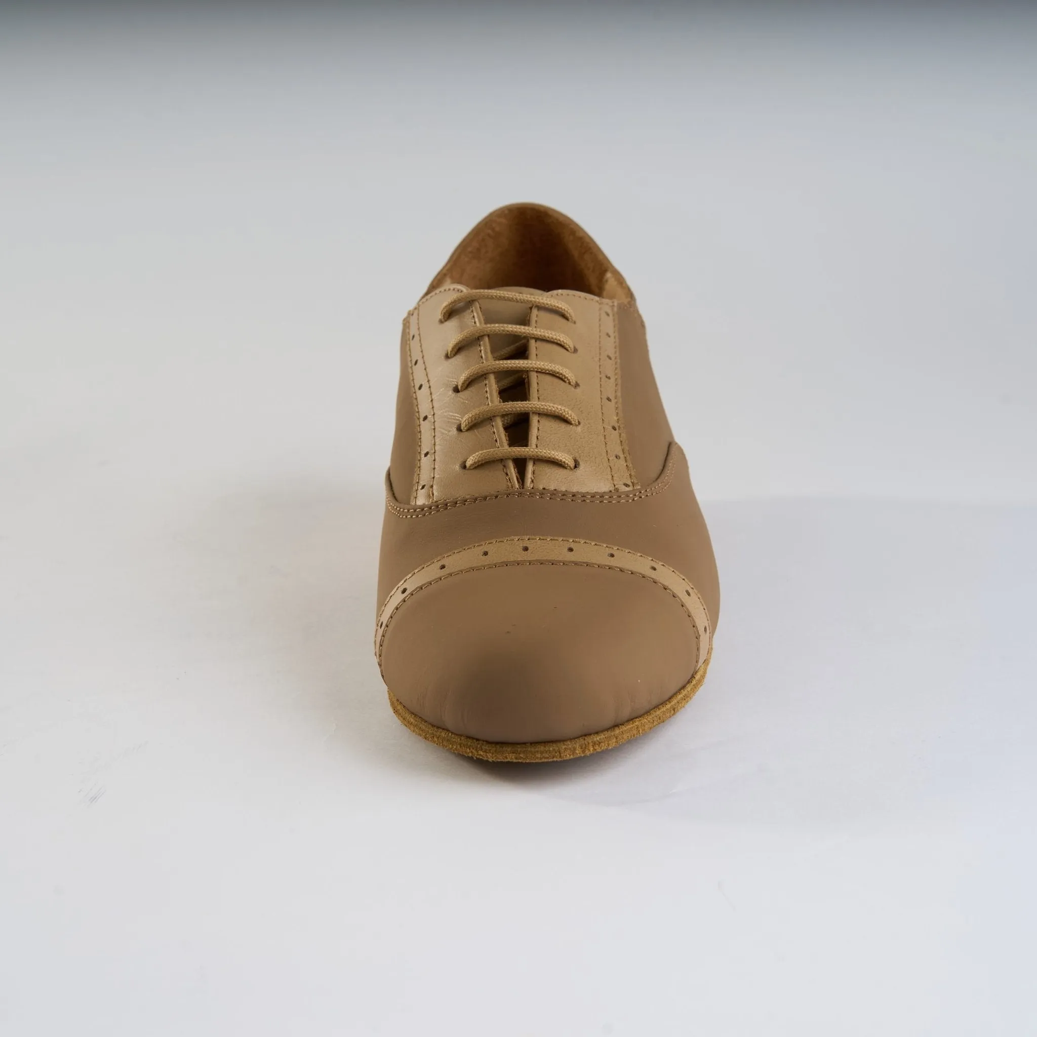 Soft Caramel and Beige Leather - Handmade Tango Shoes - Clasico 1077