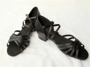 Stephanie Dance Shoes 16003 - 11X Black Leather / Two Way Strap