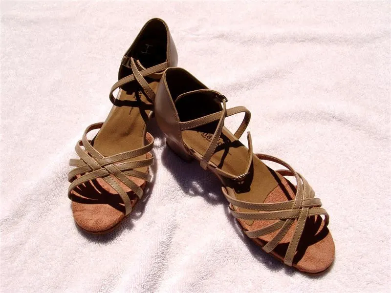 Stephanie Dance Shoes 16003 - 51X Tan Leather / Two Way Strap