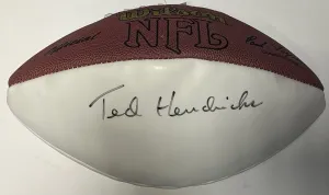 Ted Hendricks Autographed Wilson White Panel NFL Football